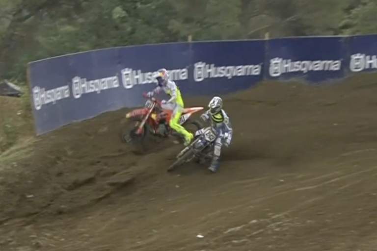Tim Gajser setzte sich gegen Andrea Adamo durch und gewann Lauf 2