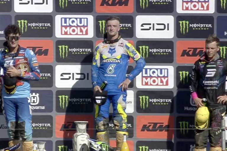 Das MXGP-Podium in Agueda