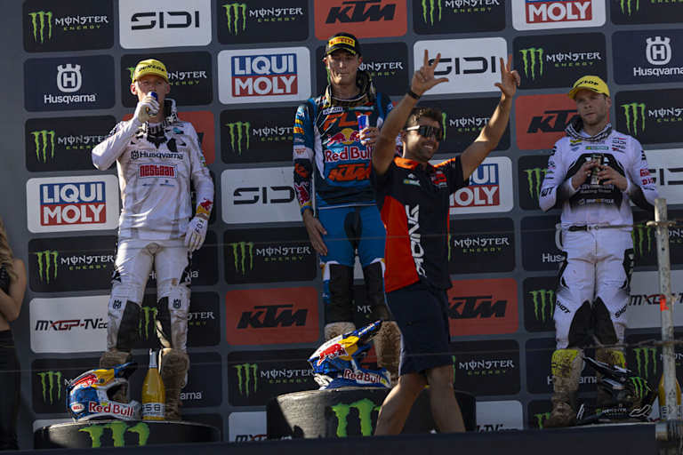 Das MXGP-Podium in Kegums