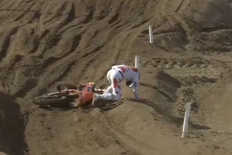 Der zweite Crash von Sacha Coenen in Lommel