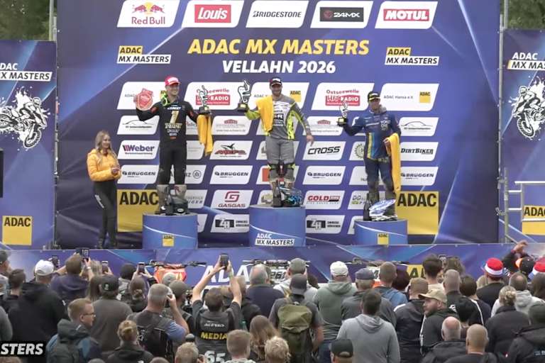 Das Podium der ADAC MX Masters in Vellahn