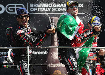 Martin (l.) und Bezzecchi in Mugello auf dem Podium