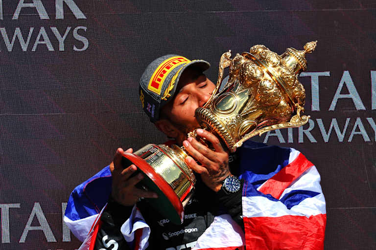 Lewis Hamilton nach seinem Silverstone-Sieg 2024