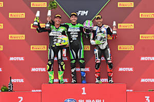 Die Top-3 in Jerez (v.l.): Aegerter, Alcoba und Ferrari