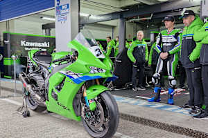 Die Rennlackierung des Kawasaki-Werksteams