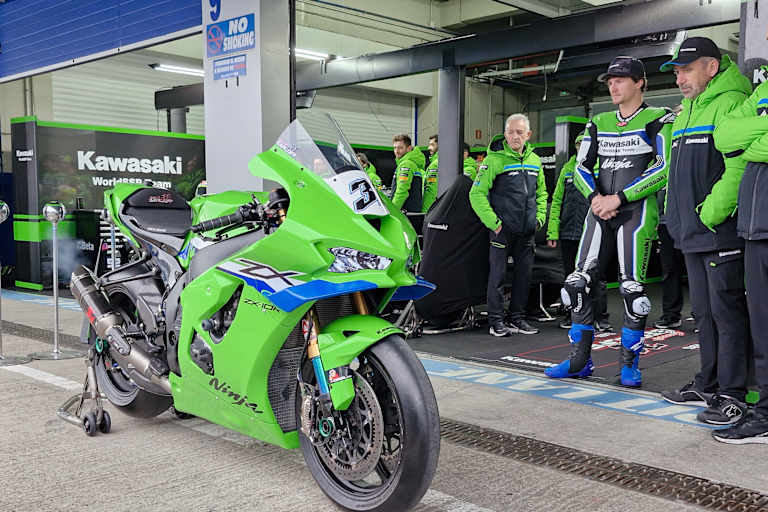 Die Rennlackierung des Kawasaki-Werksteams