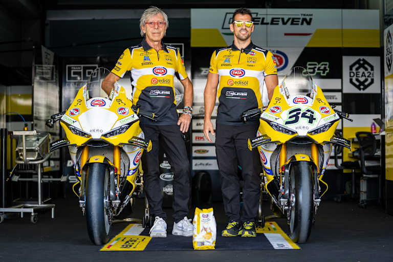 Go-Eleven-Boss Gianni Ramello (li.) mit Teammanager Denis Sacchetti