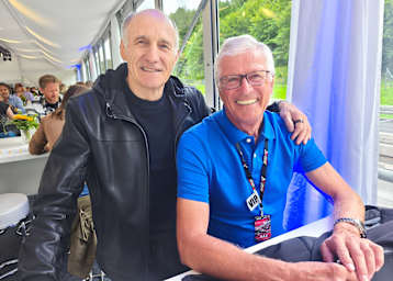 Franz Tost am Salzburgring (mit Arno Zensen, früher Team Rosberg, r.)