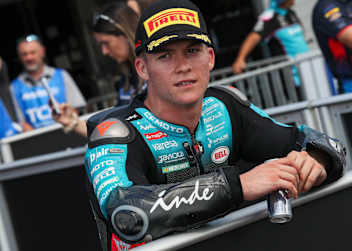 Daniel Holgado nach dem Rennen auf dem Sachsenring