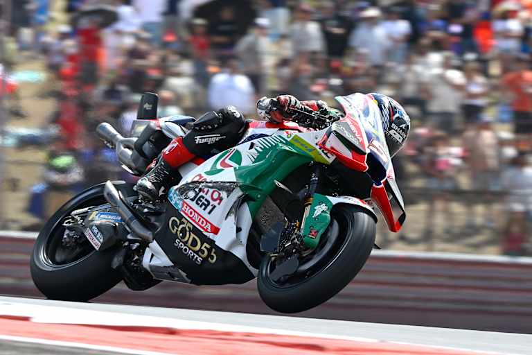 Johann Zarcos Honda trug leichte Kampfspuren vom Sturz davon