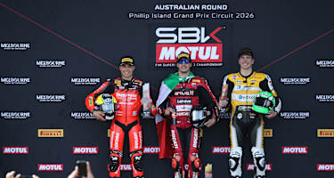 Die Top-3 (v.l.): Montella (2.), Bulega (1.) und Baldassarri (3.) 