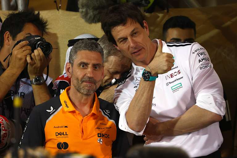 Andrea Stella (McLaren) und Toto Wolff (Mercedes)