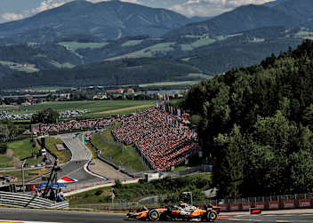 Der Red Bull Ring in Spielberg. Im Vordergrund: 2025er-Weltmeister Norris
