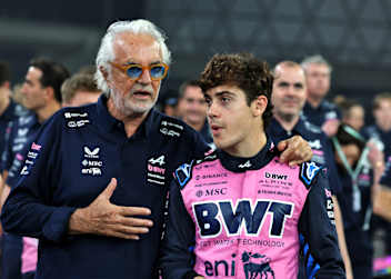 Alpine-Chef Flavio Briatore und Franco Colapinto