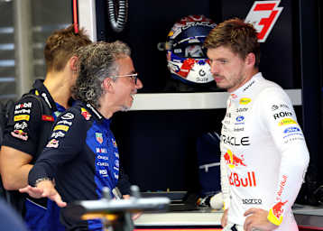 Laurent Mekies und Max Verstappen