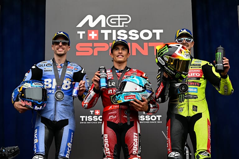 Top-3 vom MotoGP-Sprint: Alex Marquez, Marc Marquez, Fabio Di Giannantonio