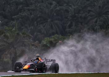Zwischenzeitlich war es richtig nass in Sepang: Rennsieger Max Verstappen