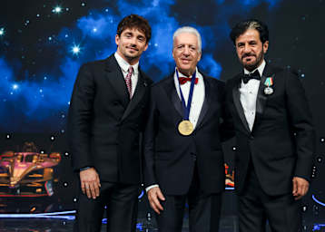 Charles Leclerc, Piero Ferrari und Mohammed Ben Sulayem