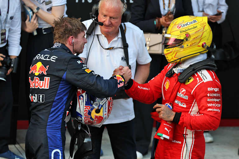Max Verstappen und Lewis Hamilton