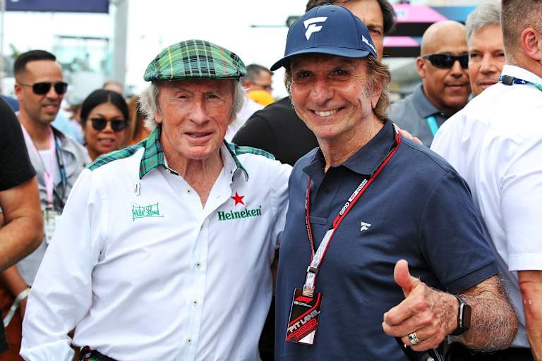 Die Rennlegenden Jackie Stewart und Emerson Fittipaldi