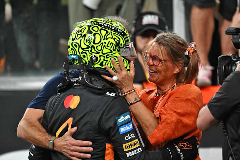 Lando Norris mit seiner Mutter Cisca
