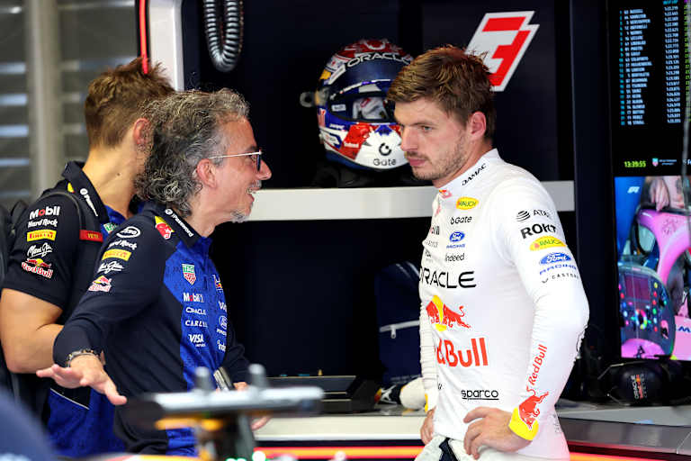 Laurent Mekies und Max Verstappen