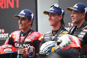 Die Top-3 (v.l.): Marc Marquez, Pedro Acosta und Marco Bezzecchi