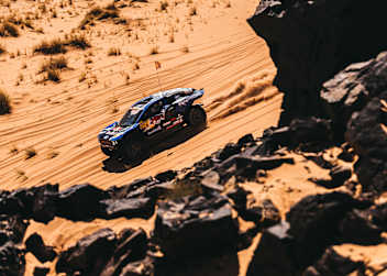 Matthias Ekström im Ford Raptor auf dem Weg zum Sieg der vierten Etappe