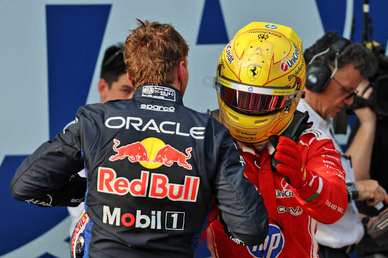 Max Verstappen und Lewis Hamilton