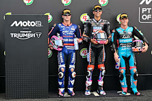 Wollen in die MotoGP (v.l.): Izan Guevara, Senna Agius und Daniel Holgado
