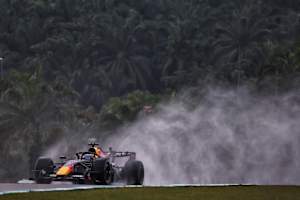 Zwischenzeitlich war es richtig nass in Sepang: Rennsieger Max Verstappen