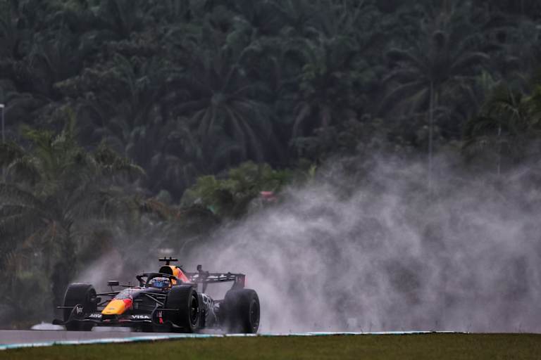 Zwischenzeitlich war es richtig nass in Sepang: Rennsieger Max Verstappen