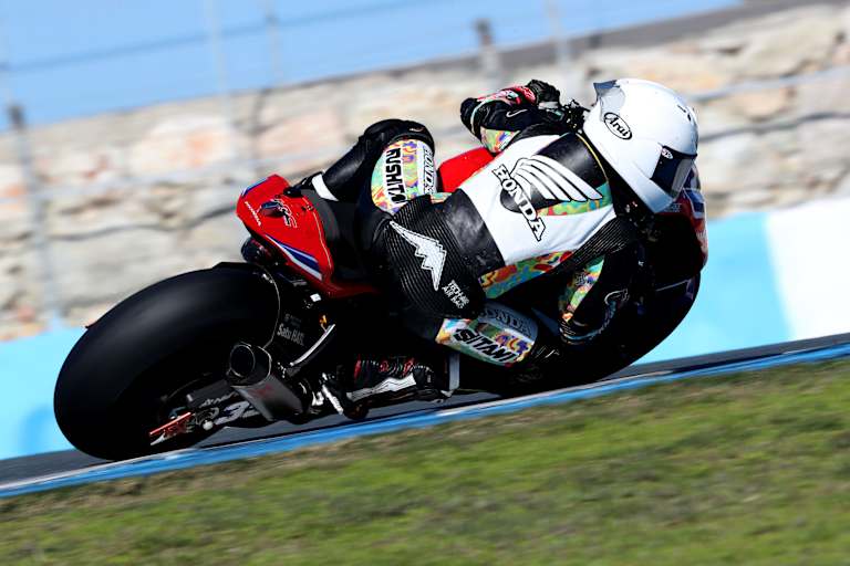 Somkiat Chantra bei seinem ersten Test mit dem Honda-Superbike