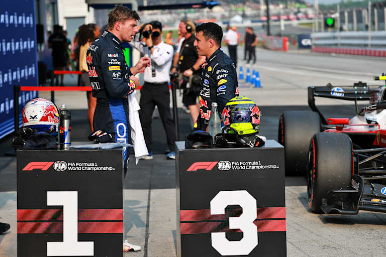 Max Verstappen und Isack Hadjar