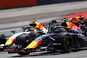 Isack Hadjar (Red Bull Racing, vorne) gegen Liam Lawson (Racing Bulls)