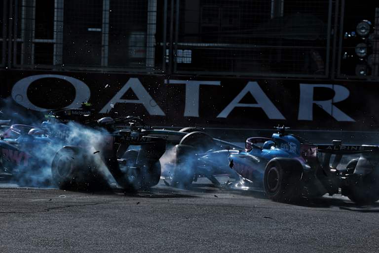 Der Crash von Franco Colapinto, der auch Pierre Gasly und Lando Norris traf