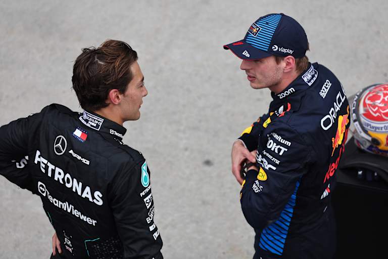 George Russell und Max Verstappen
