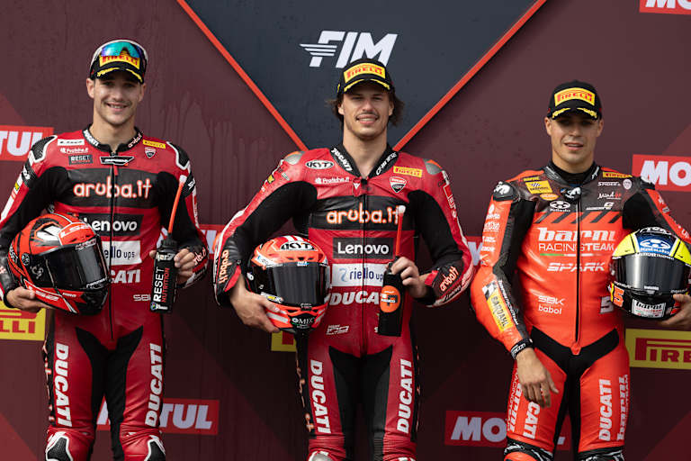 Dreimal das Podium in Most (v.l.): Lecuona, Bulega und Montella