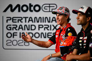 Marc Marquez und Jorge Martin in der Pressekonferenz in Indonesien