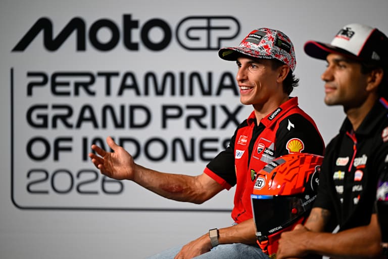 Marc Marquez und Jorge Martin in der Pressekonferenz in Indonesien