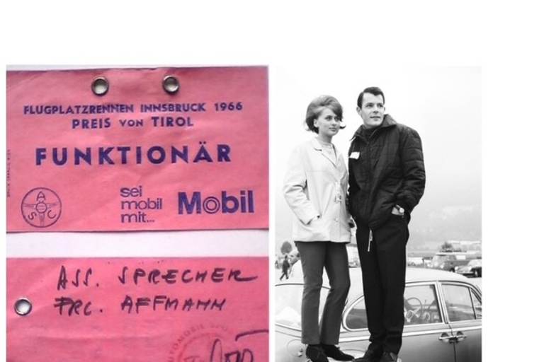 Sprecher-Plätze: Autor Braun & Assistentin mit Rundblick auf einer Tonne