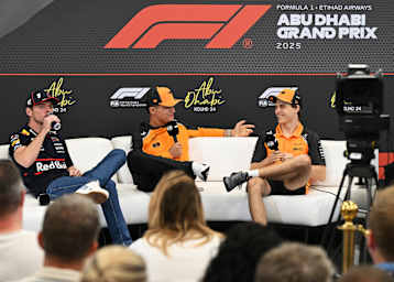 Max Verstappen, Lando Norris und Oscar Piastri in Abu Dhabi