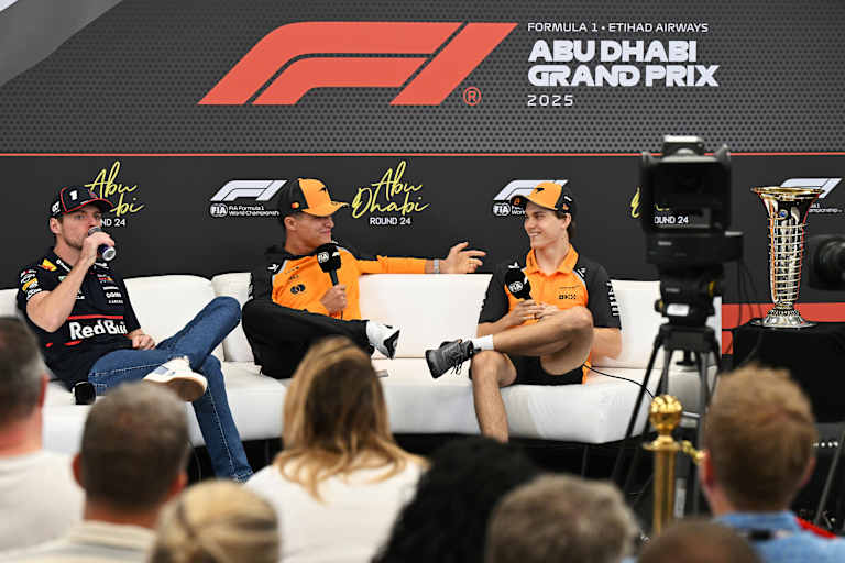 Max Verstappen, Lando Norris und Oscar Piastri in Abu Dhabi