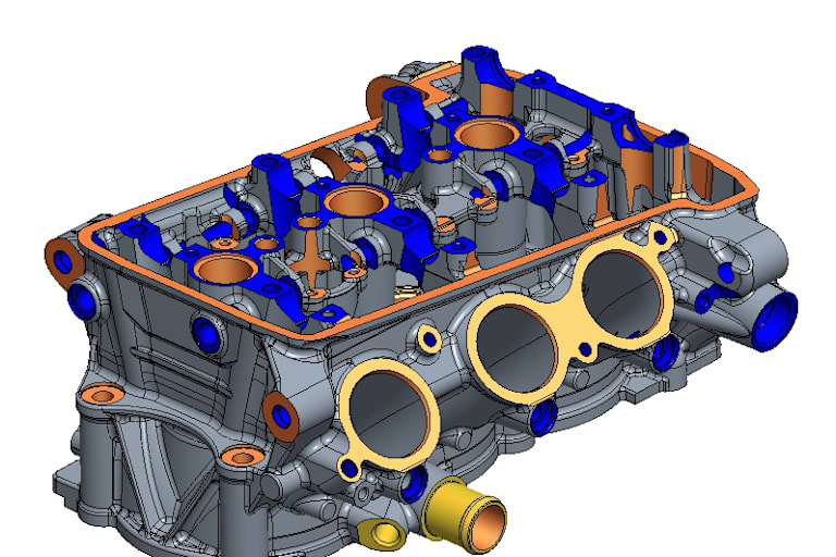 Der Zylinderkopf als einziges Motor-Detail, auf das die Briten zeigen