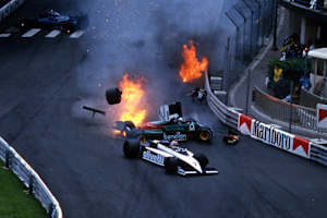 Arbeit für die heilige Dévote: Crash 1985 zwischen Piquet und Patrese