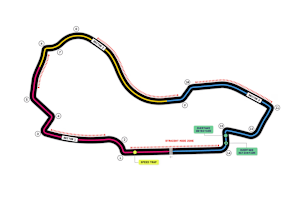 FIA-Grafik zeigt, wo die Fahrer attackieren können (rotweiss gestrichelt)
