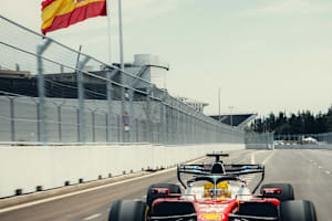 Lewis Hamilton mit seinem Ferrari auf dem Madring