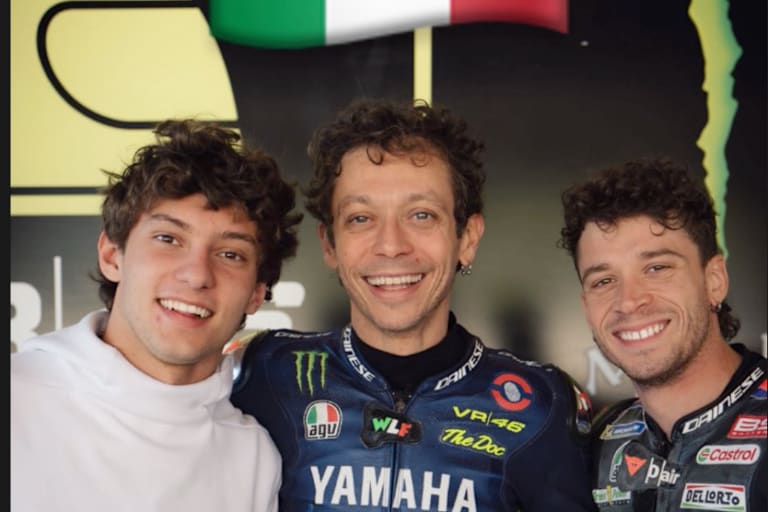 Kimi Antonelli, Valentino Rossi und Marco Bezzecchi