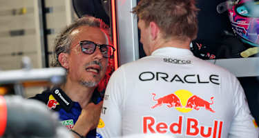 Laurent Mekies mit Max Verstappen
