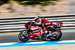 Francesco Bagnaia testete am Montag neue Aeroteile und Elektronikänderungen